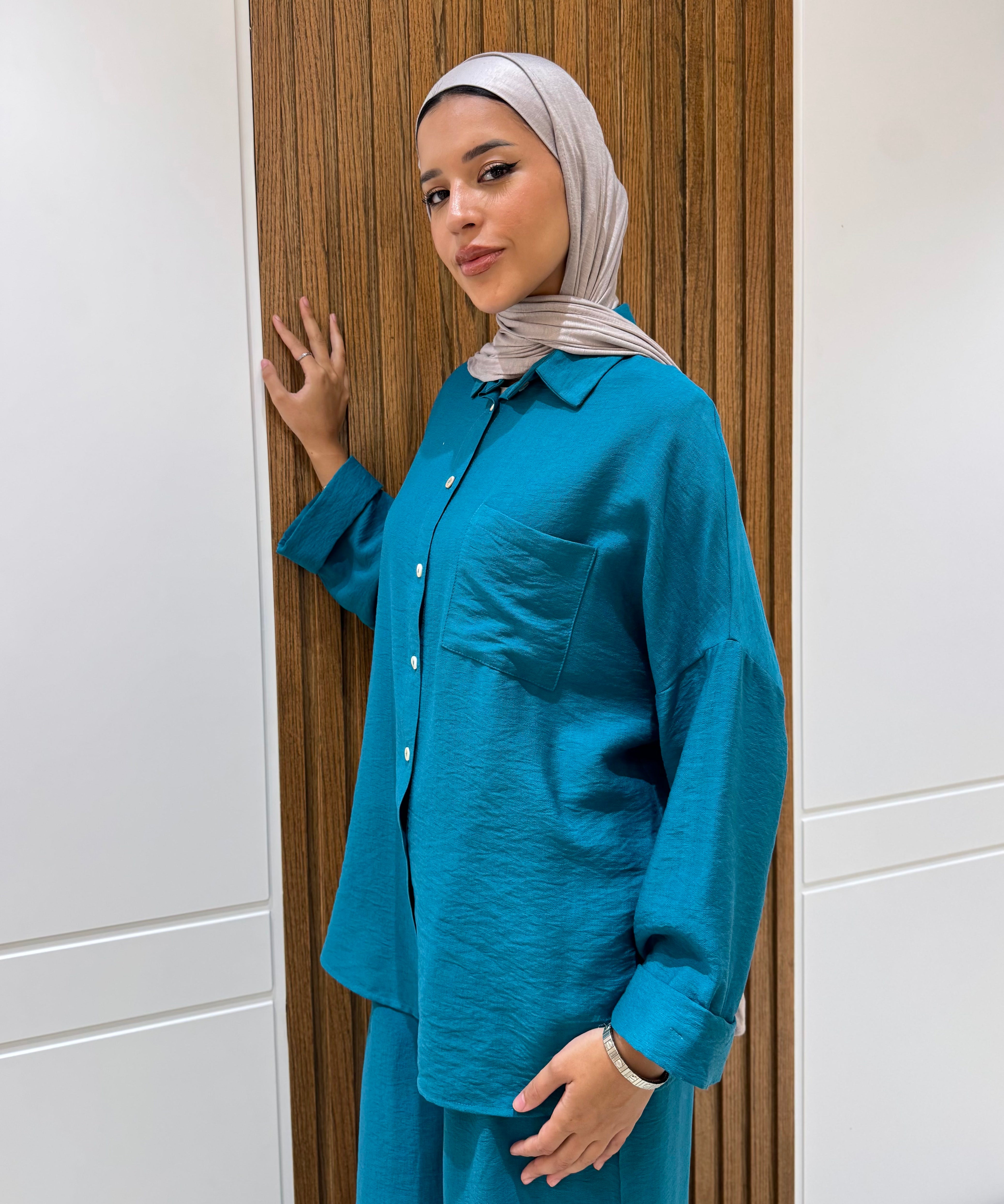 Rolled-up Sleeves Oversized Shirt