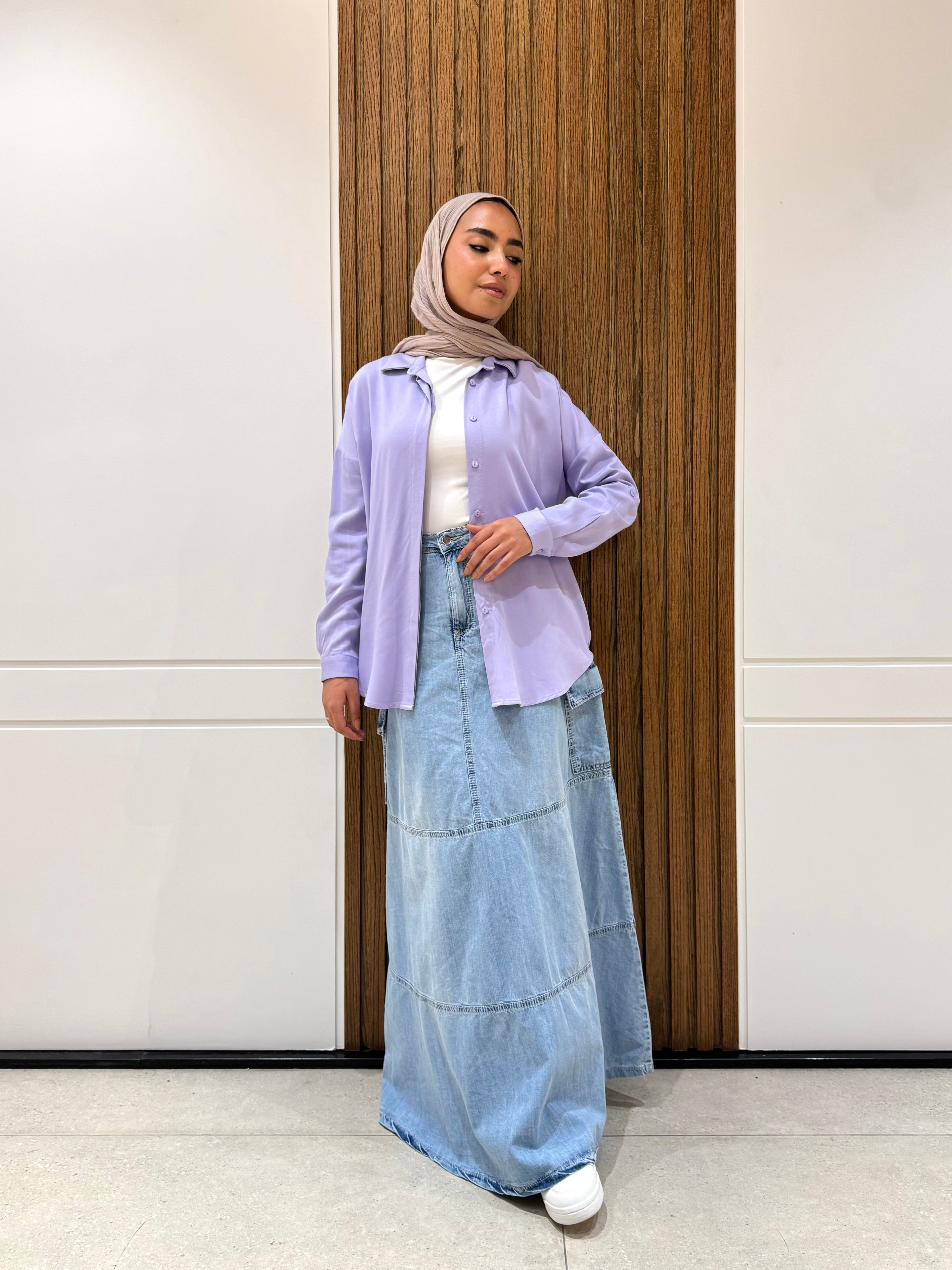 Shirt-Cotton Viscose-SKY BLUE