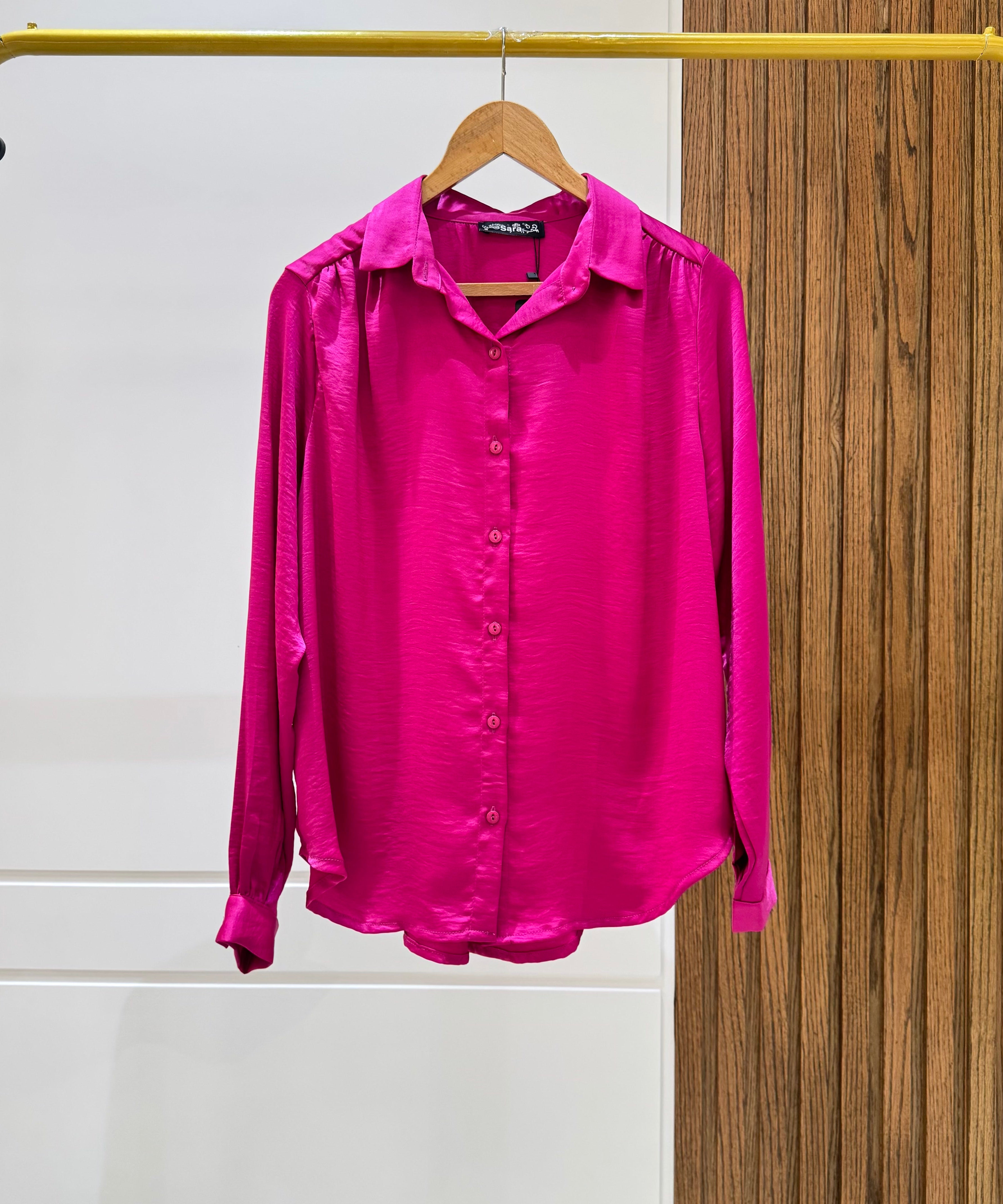 Shirt-Chiffon Crepe-FUCHSIA