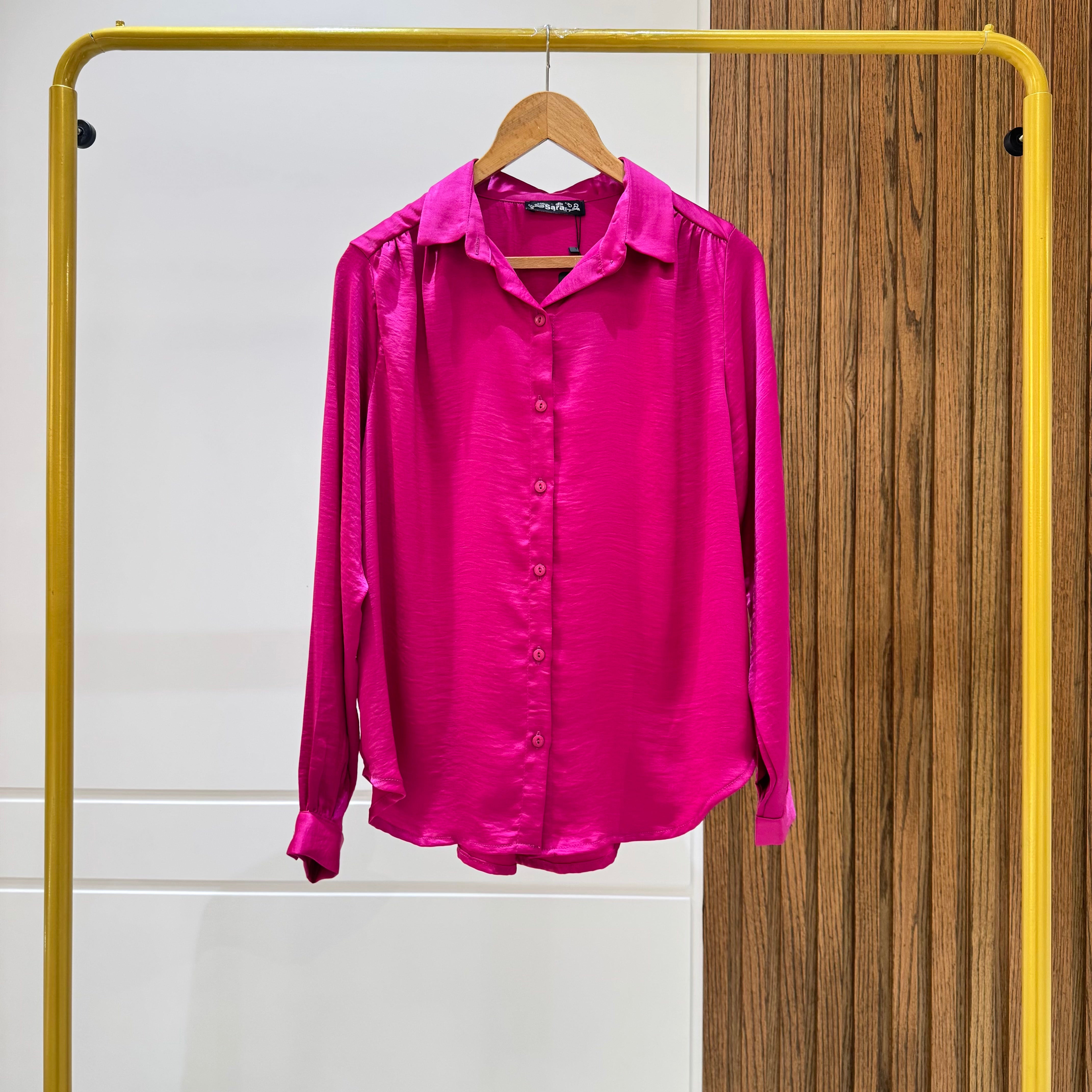 Shirt-Chiffon Crepe-FUCHSIA