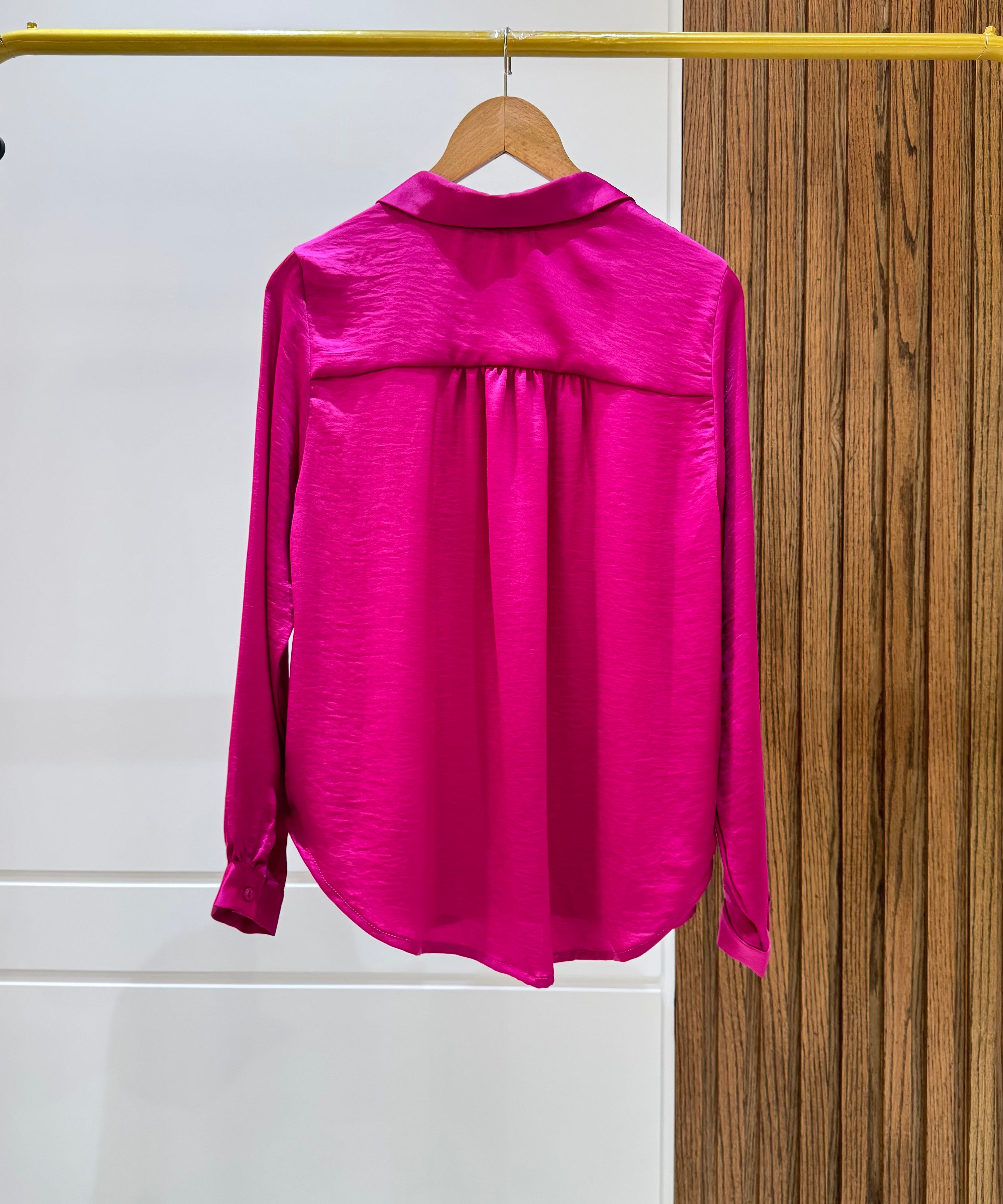 Shirt-Chiffon Crepe-FUCHSIA
