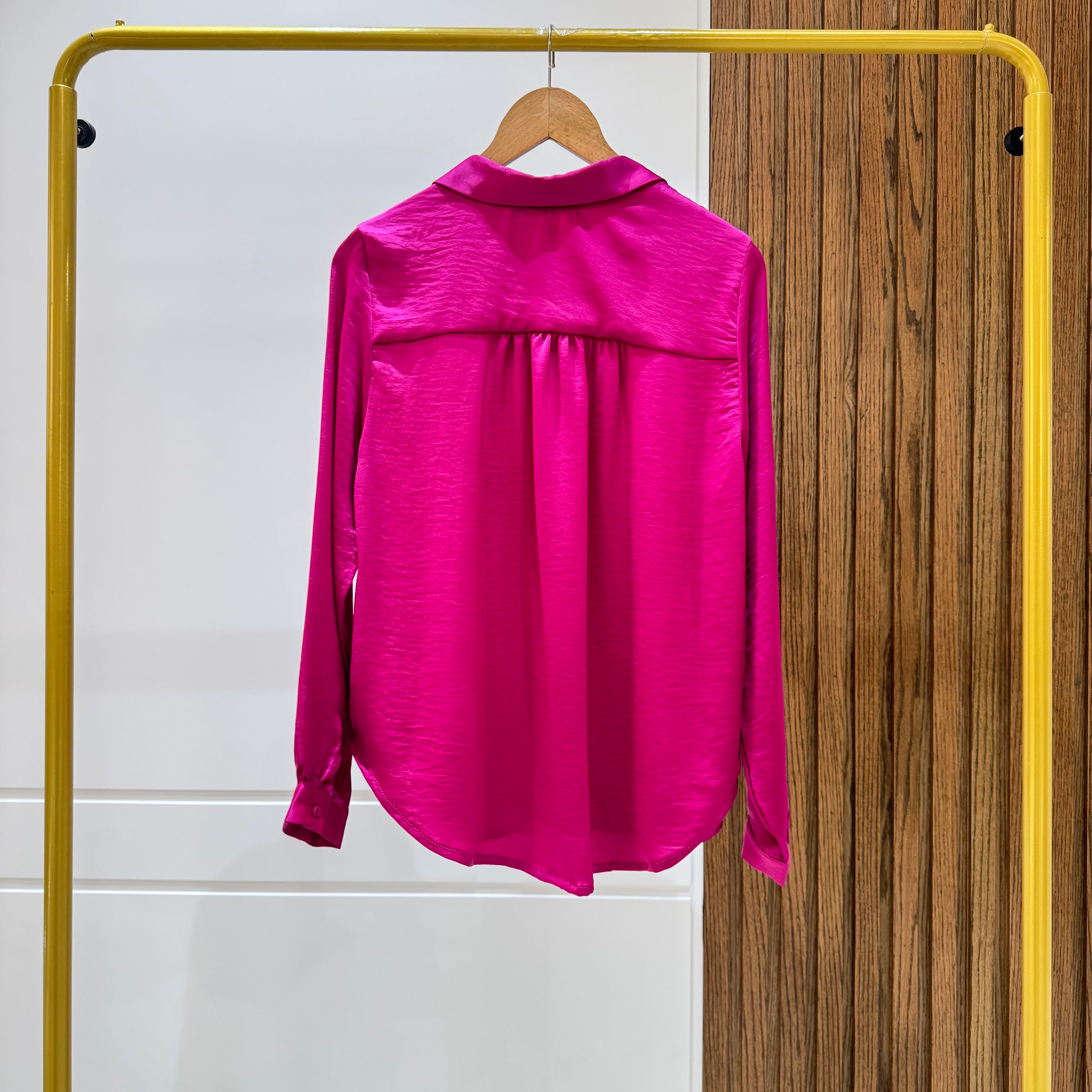 Shirt-Chiffon Crepe-FUCHSIA
