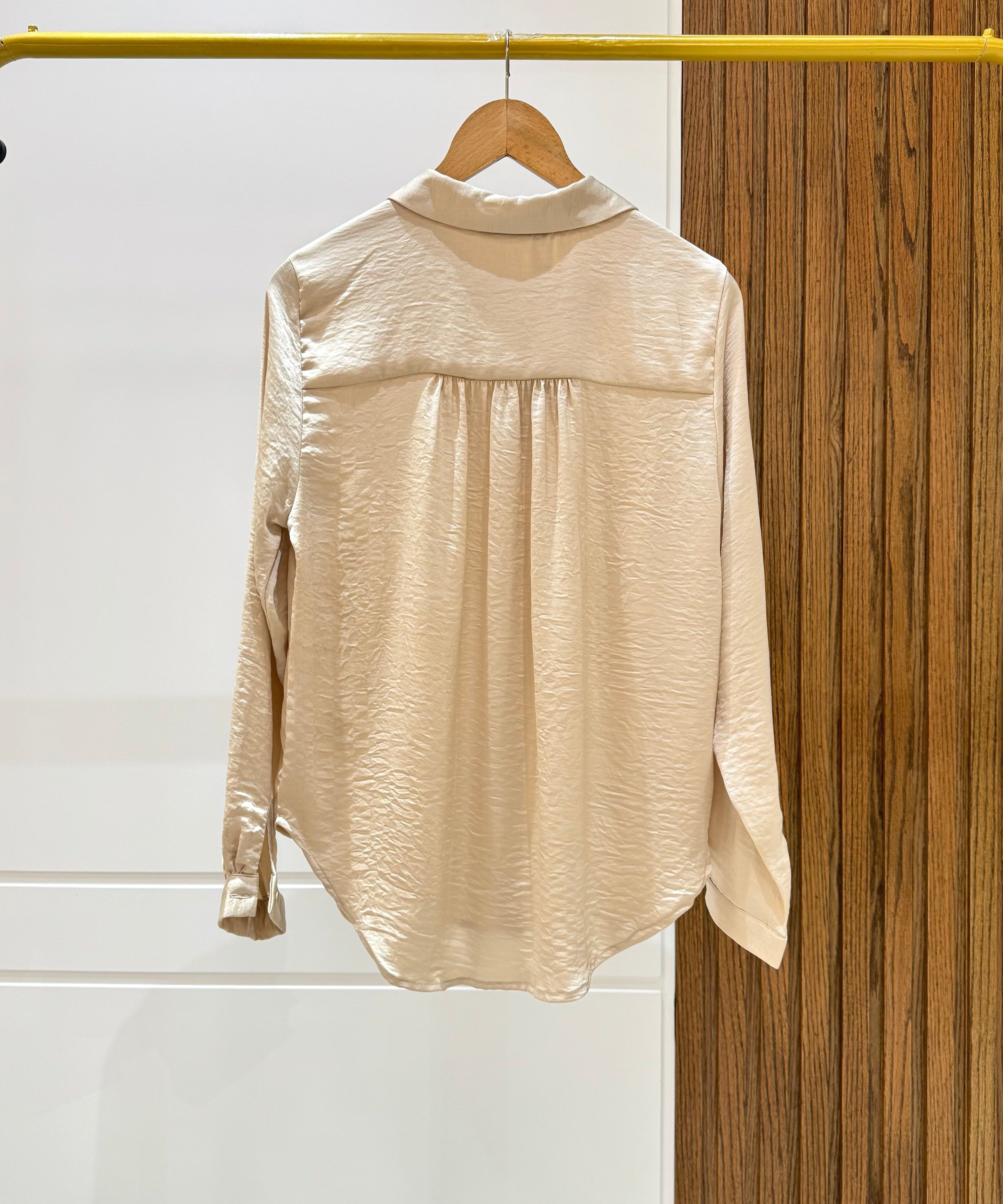 Shirt-Chiffon Crepe-BEIGE