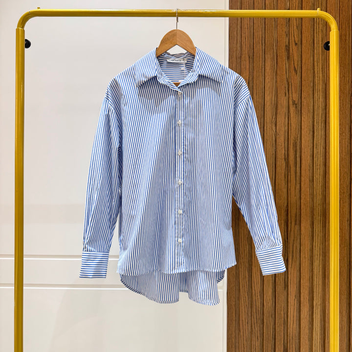 قميص -قطن بوليستر - ازرق سماوي