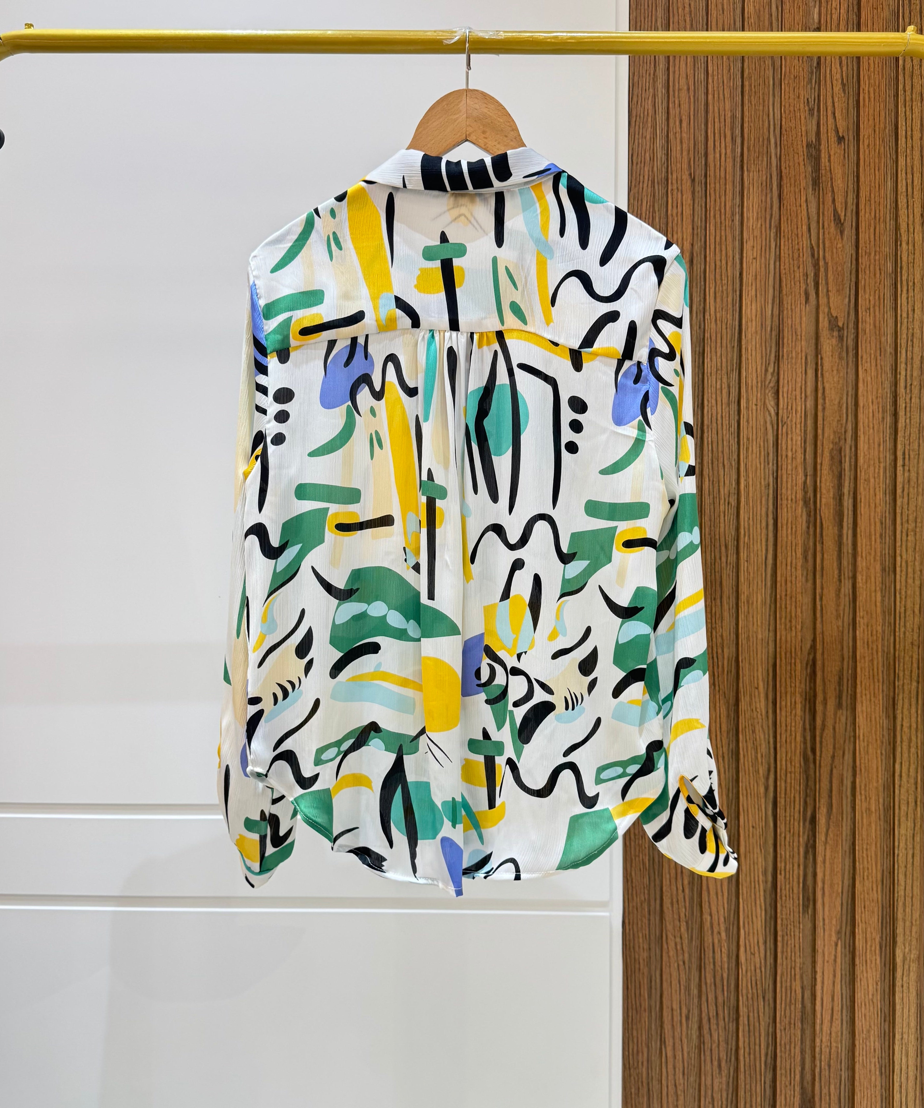 Casual Shirt-Chiffon-Green