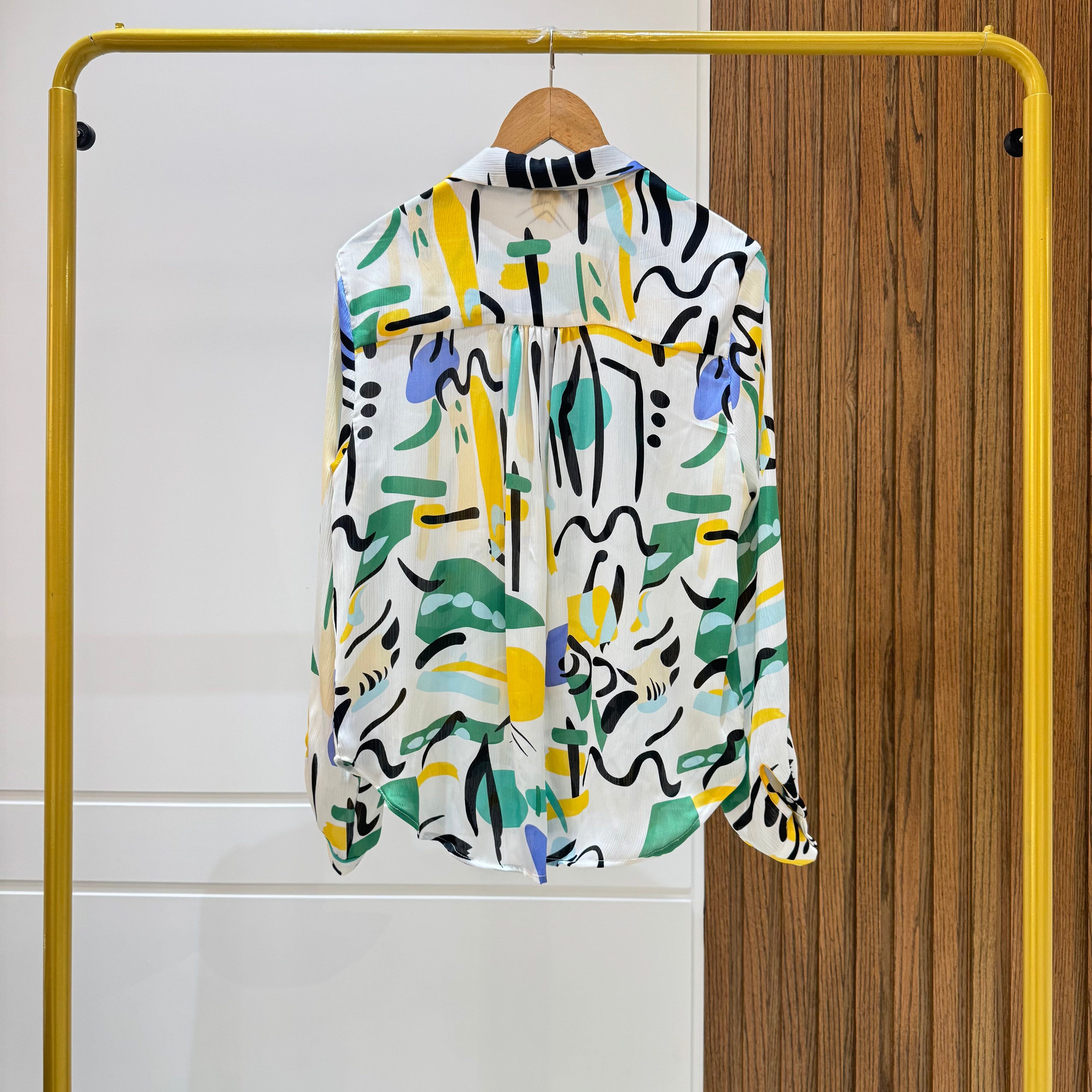 Casual Shirt-Chiffon-Green