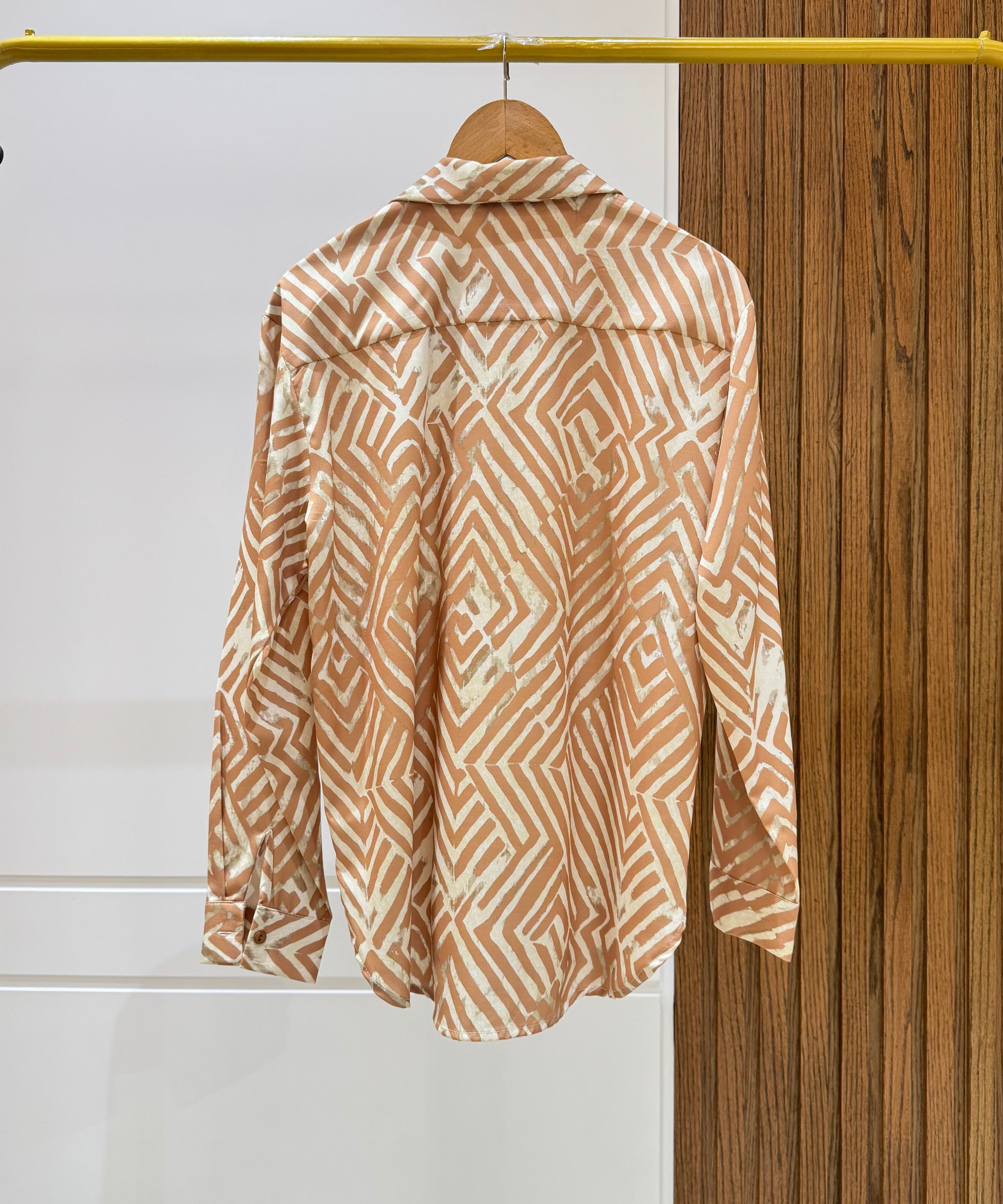 Shirt-Chiffon crepe-BEIGE