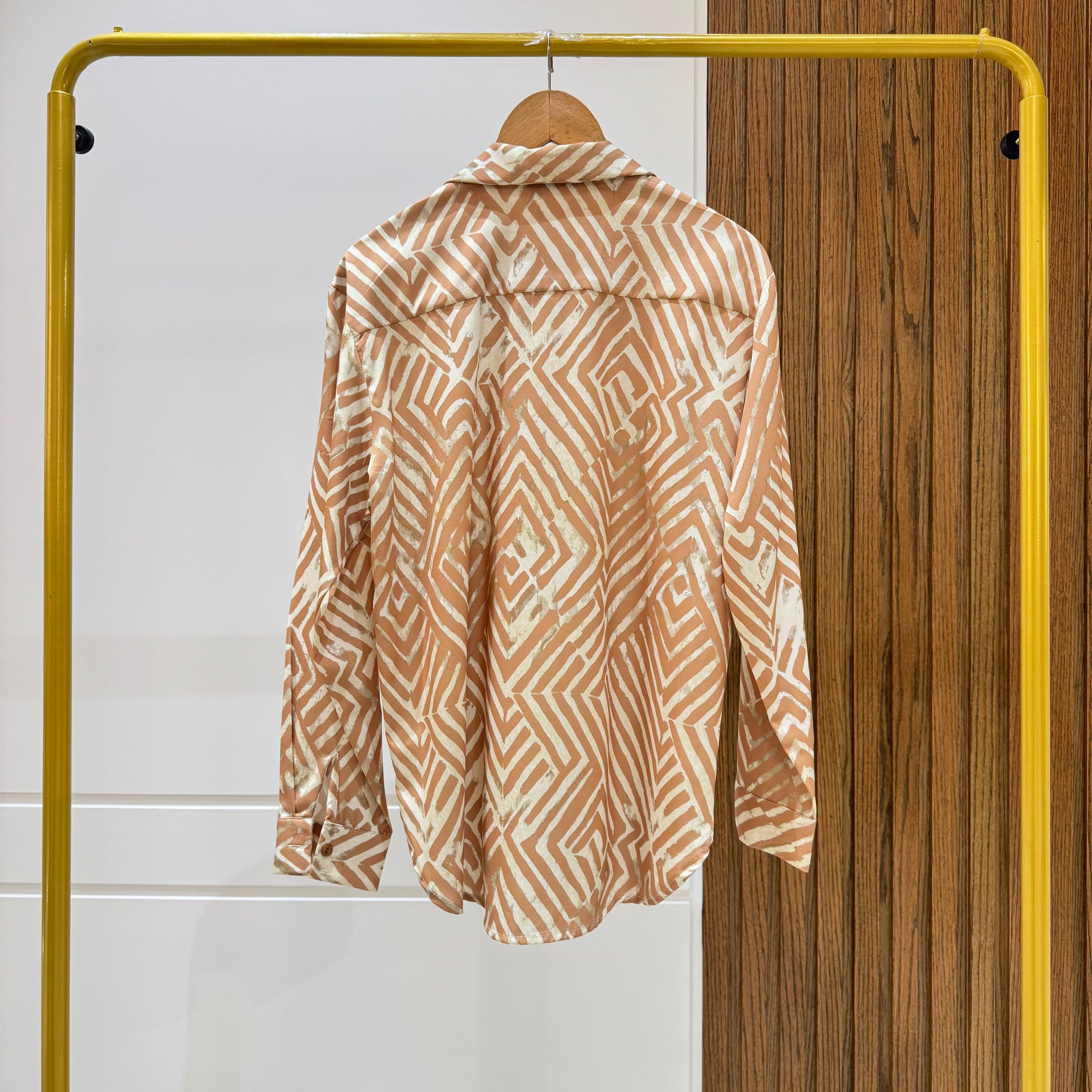 Shirt-Chiffon crepe-BEIGE