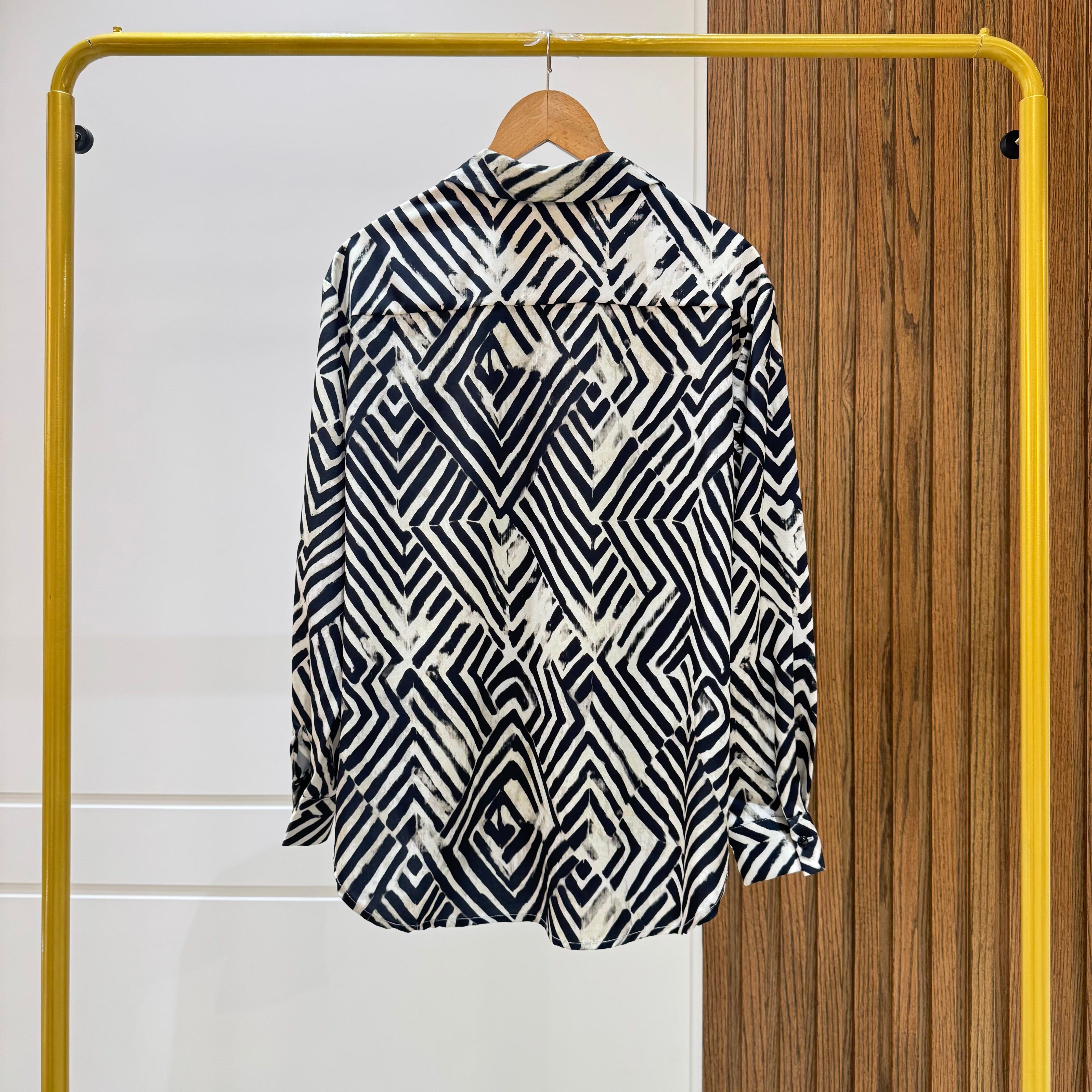 Shirt-Chiffon crepe-BLACK