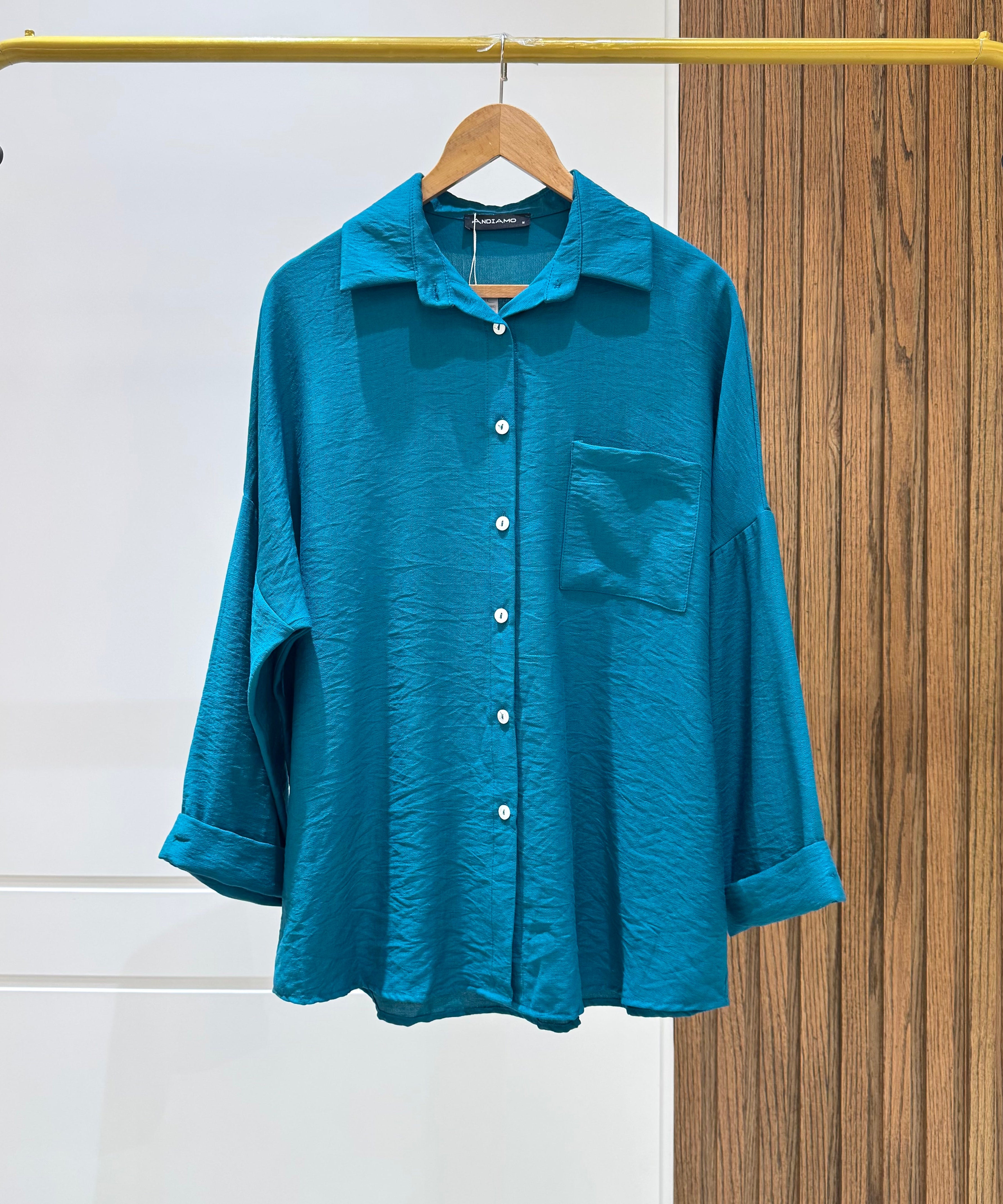 Rolled-up Sleeves Oversized Shirt