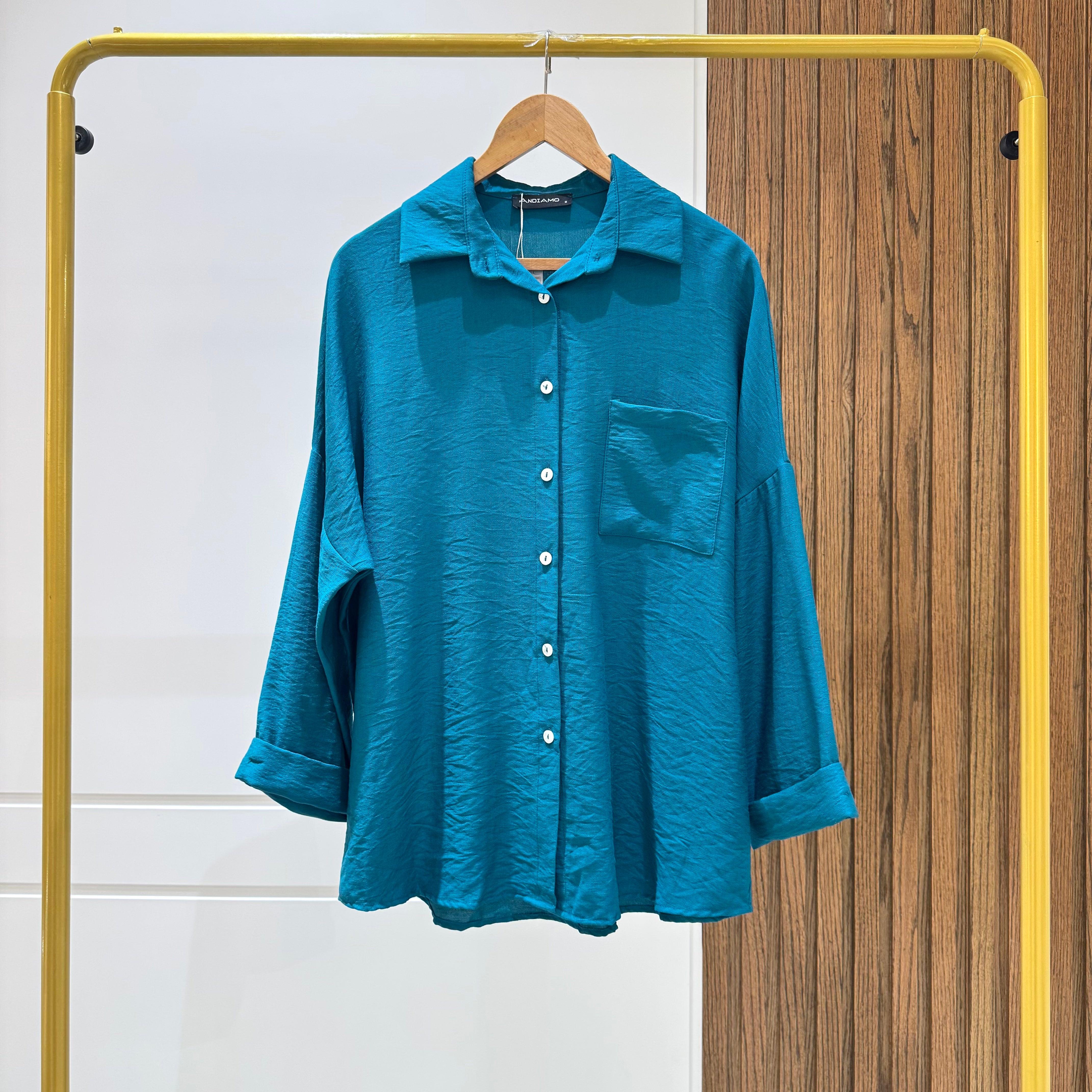 Rolled-up Sleeves Oversized Shirt