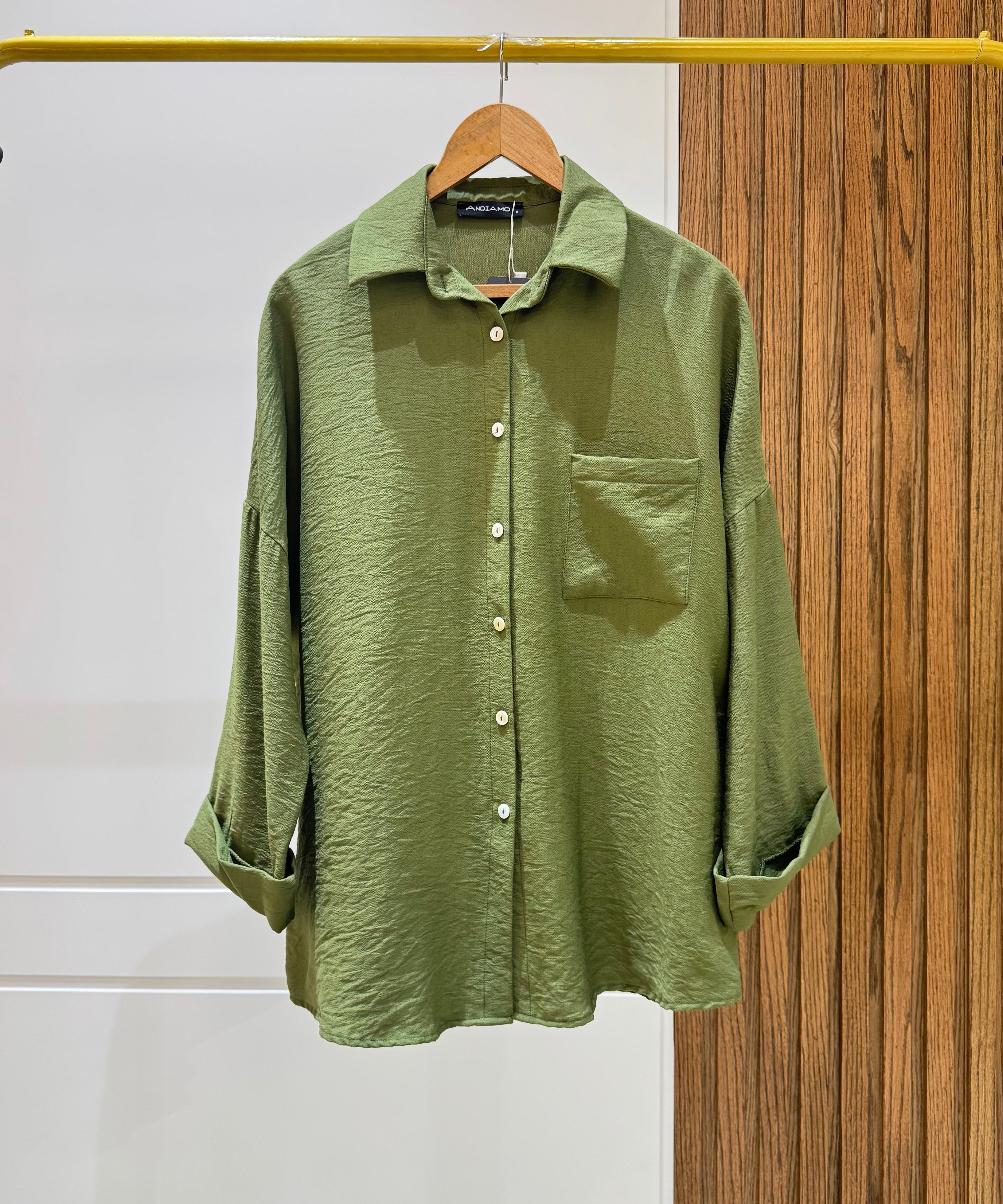 Rolled-up Sleeves Oversized Shirt