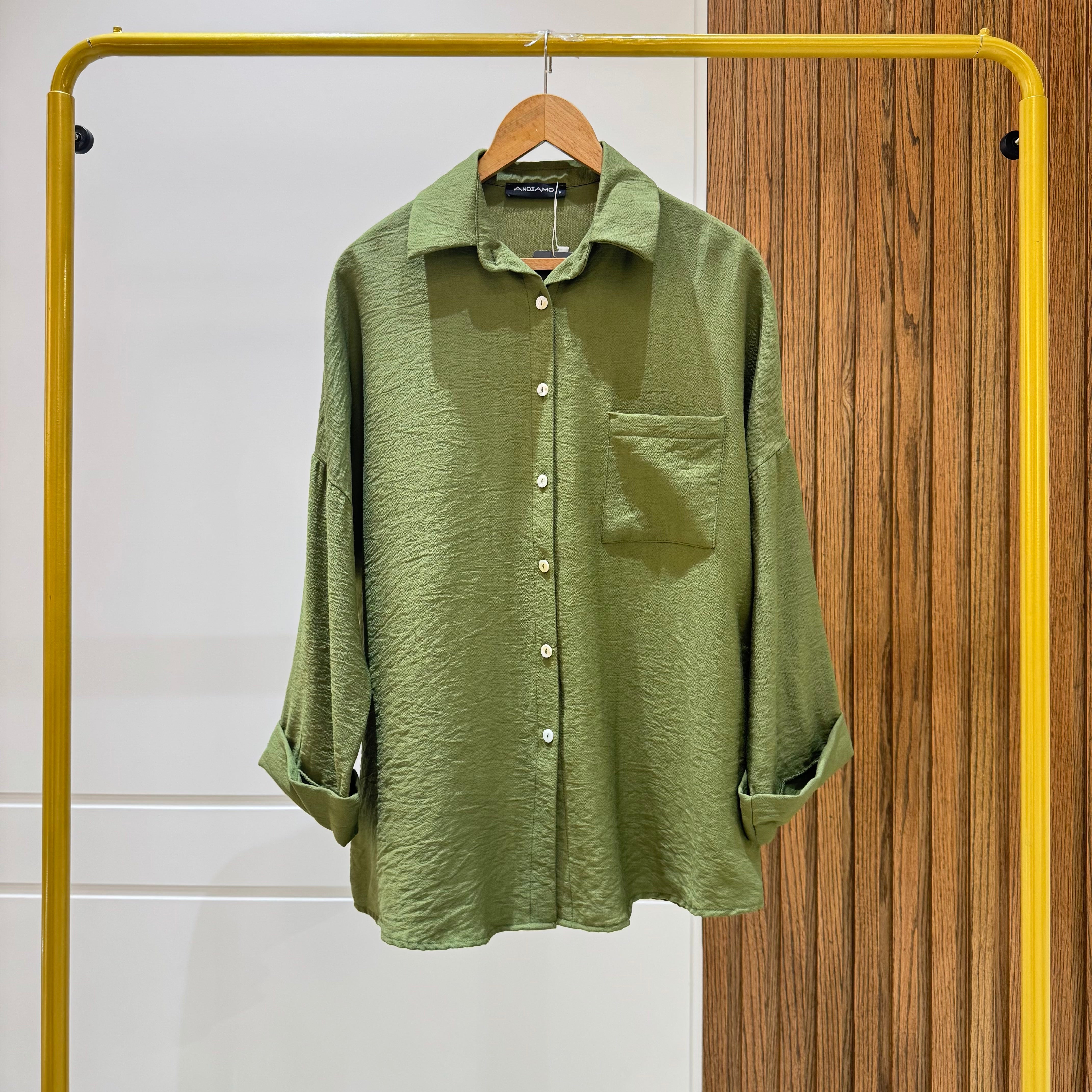 Rolled-up Sleeves Oversized Shirt