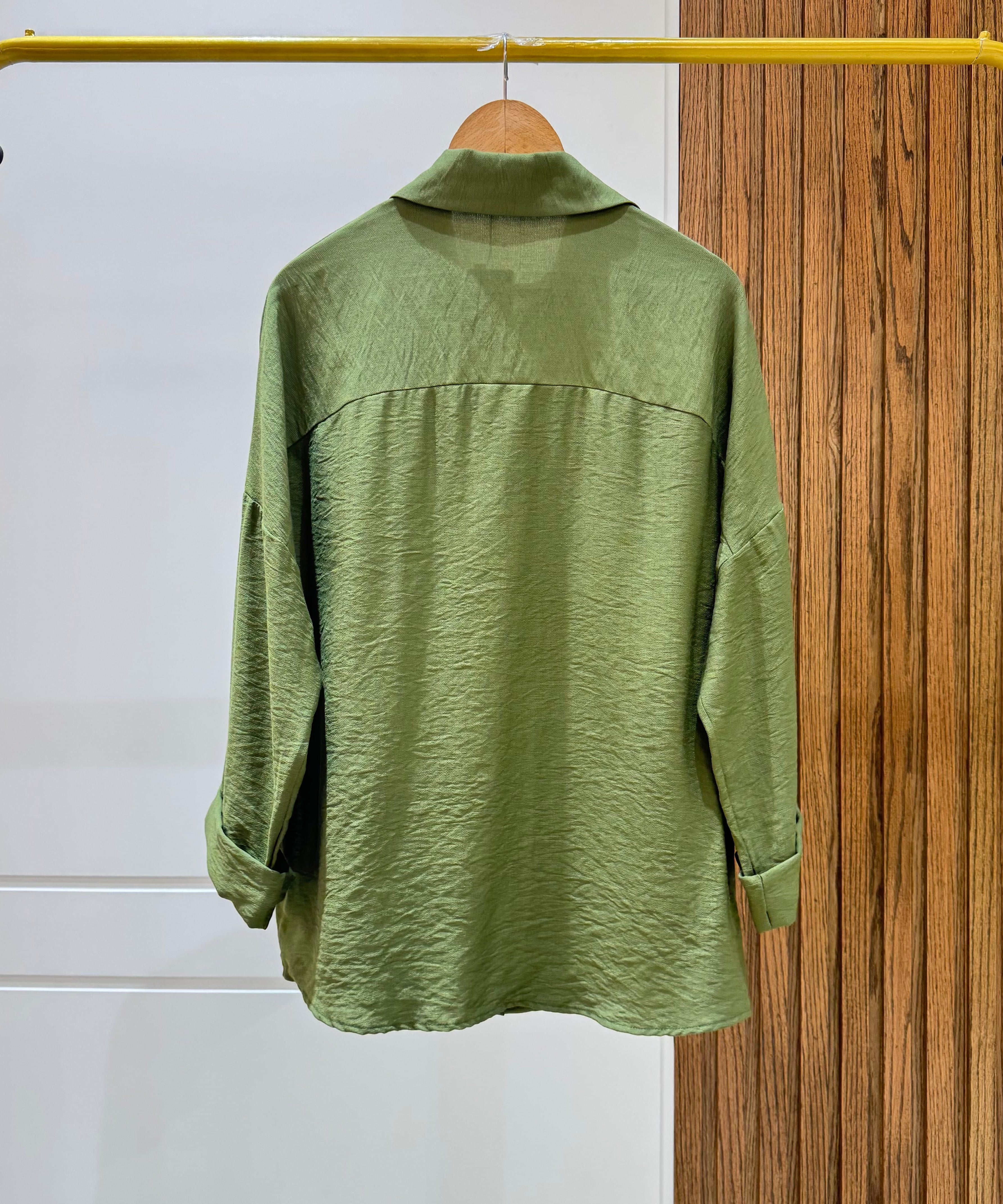 Rolled-up Sleeves Oversized Shirt