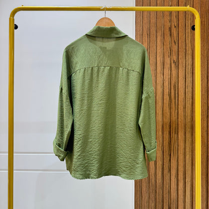 Rolled-up Sleeves Oversized Shirt