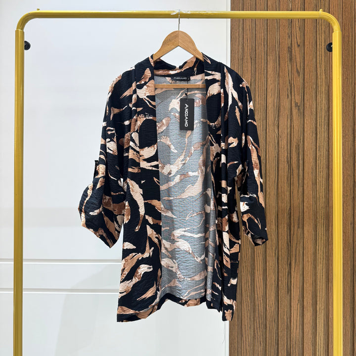 Cardigan-Spanish Linen-BROWN