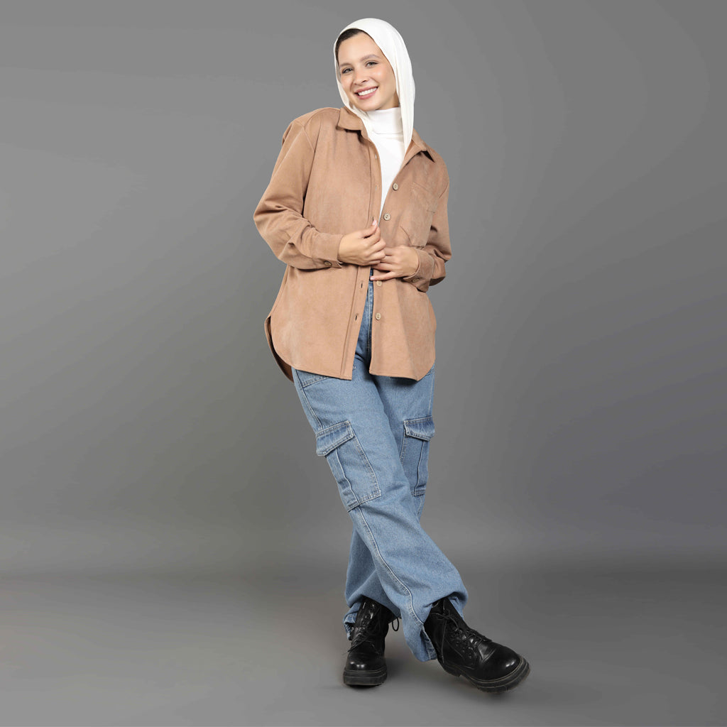 Shirt-Suede-CAMEL