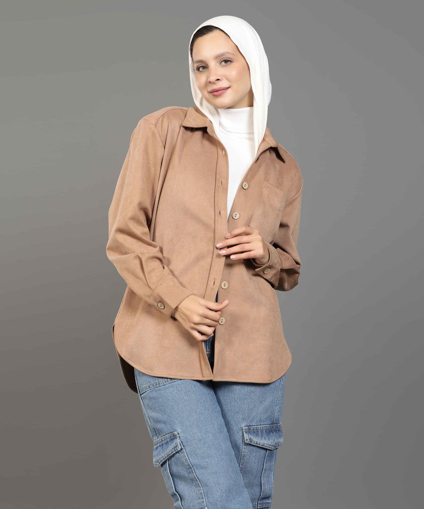 Shirt-Suede-CAMEL