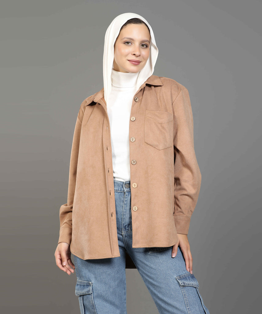 Shirt-Suede-CAMEL