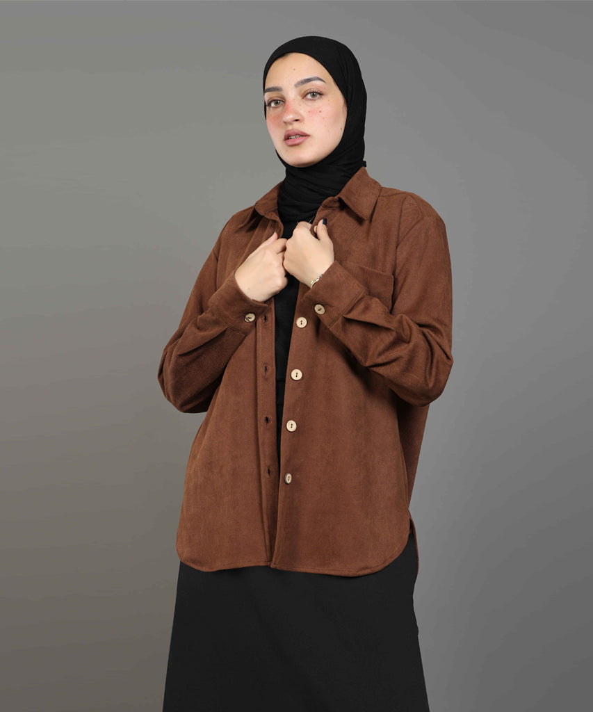 Shirt-Suede-BROWN