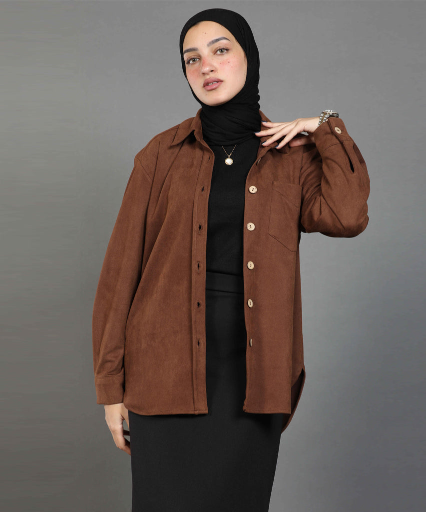 Shirt-Suede-BROWN