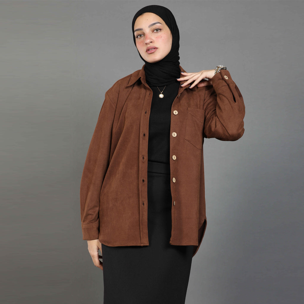 Shirt-Suede-BROWN