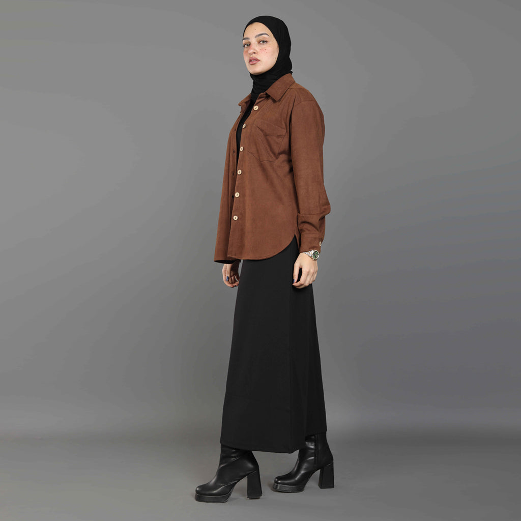 Shirt-Suede-BROWN