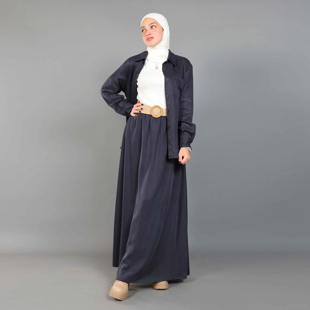 Skirt-Cotton Viscose-NAVY