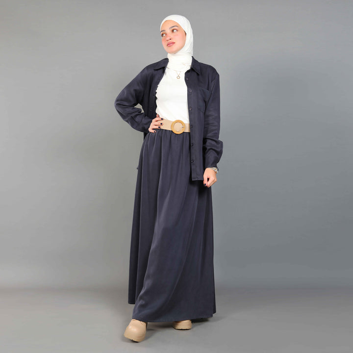 Skirt-Cotton Viscose-NAVY