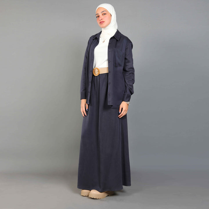 Skirt-Cotton Viscose-NAVY