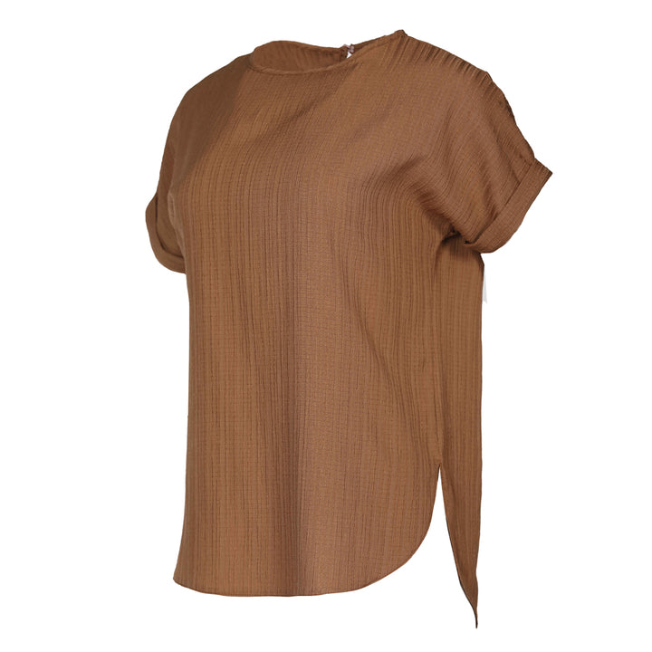 Blouse-Cotton Viscose-BROWN