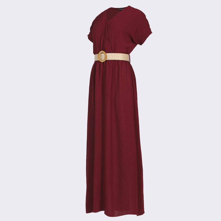 Dress-Cotton Viscose-BURGUNDY