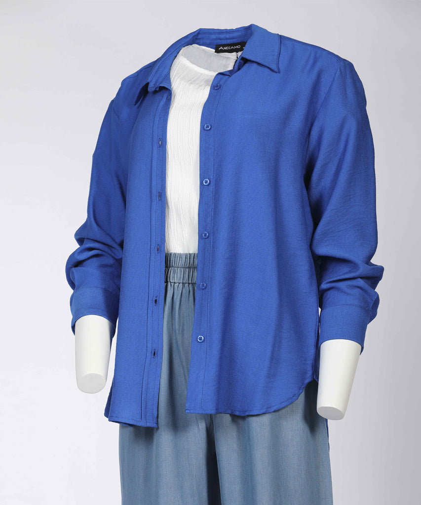 Shirt-Cotton Viscose-BLUE