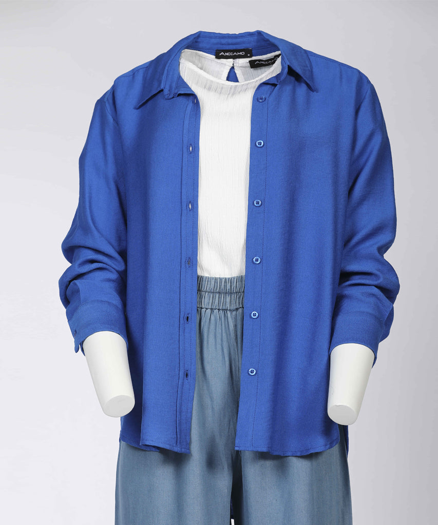 Shirt-Cotton Viscose-BLUE