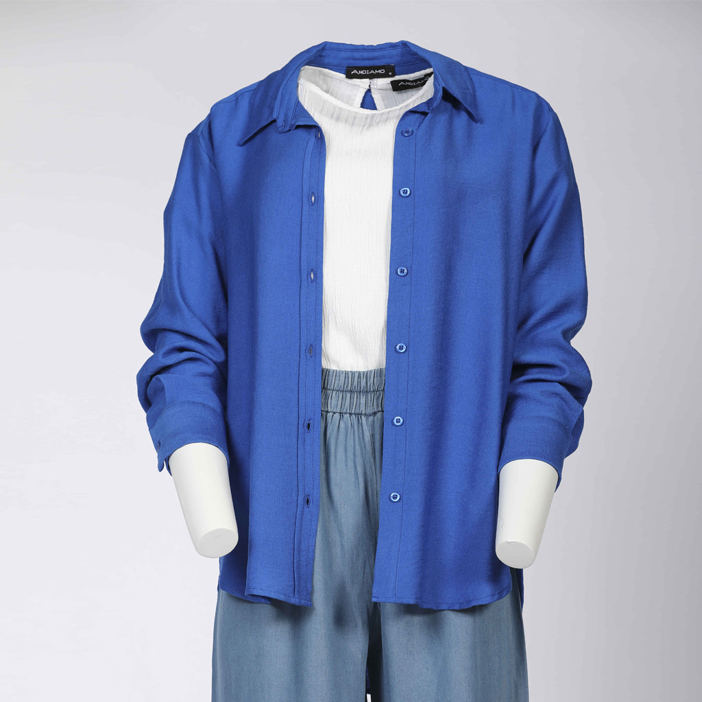 Shirt-Cotton Viscose-BLUE