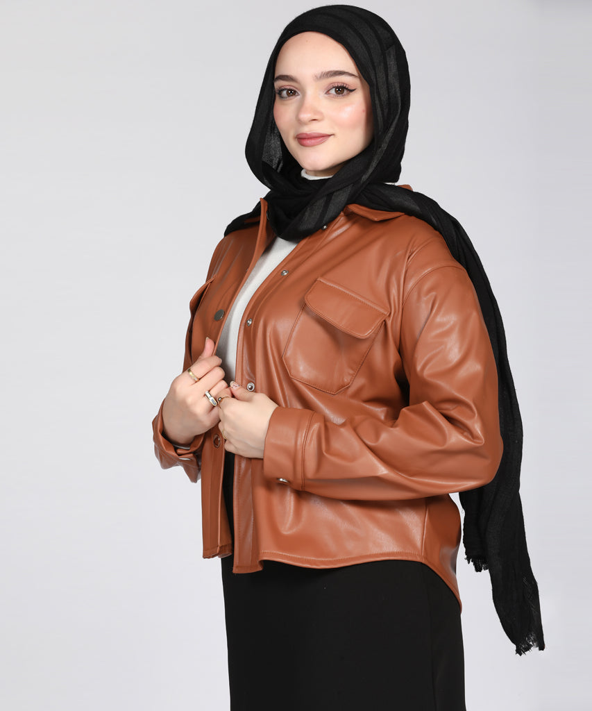 Shirt-Leather-BROWN