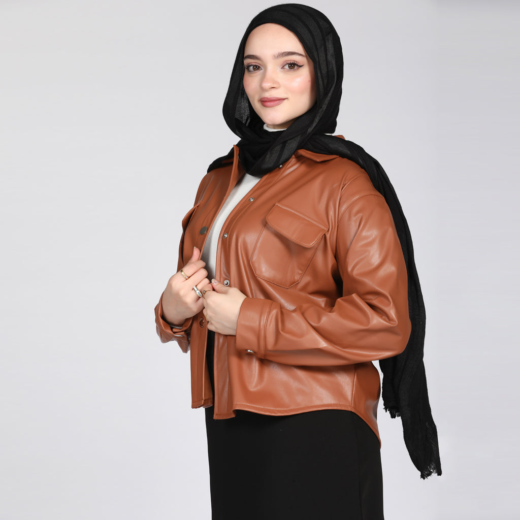Shirt-Leather-BROWN
