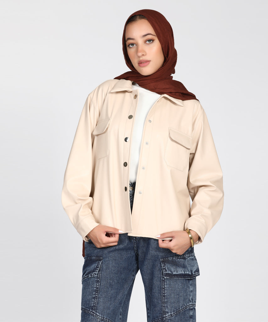 Shirt-Leather-BEIGE