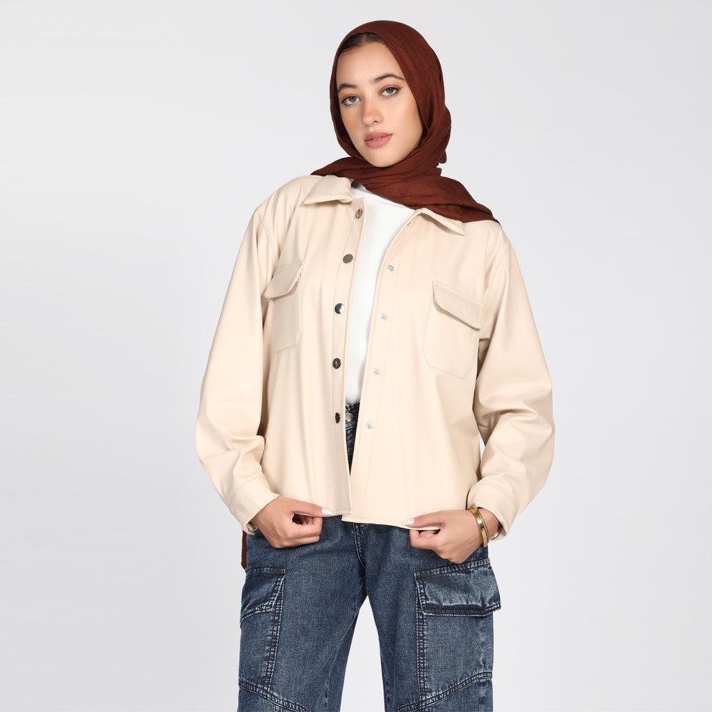 Shirt-Leather-BEIGE