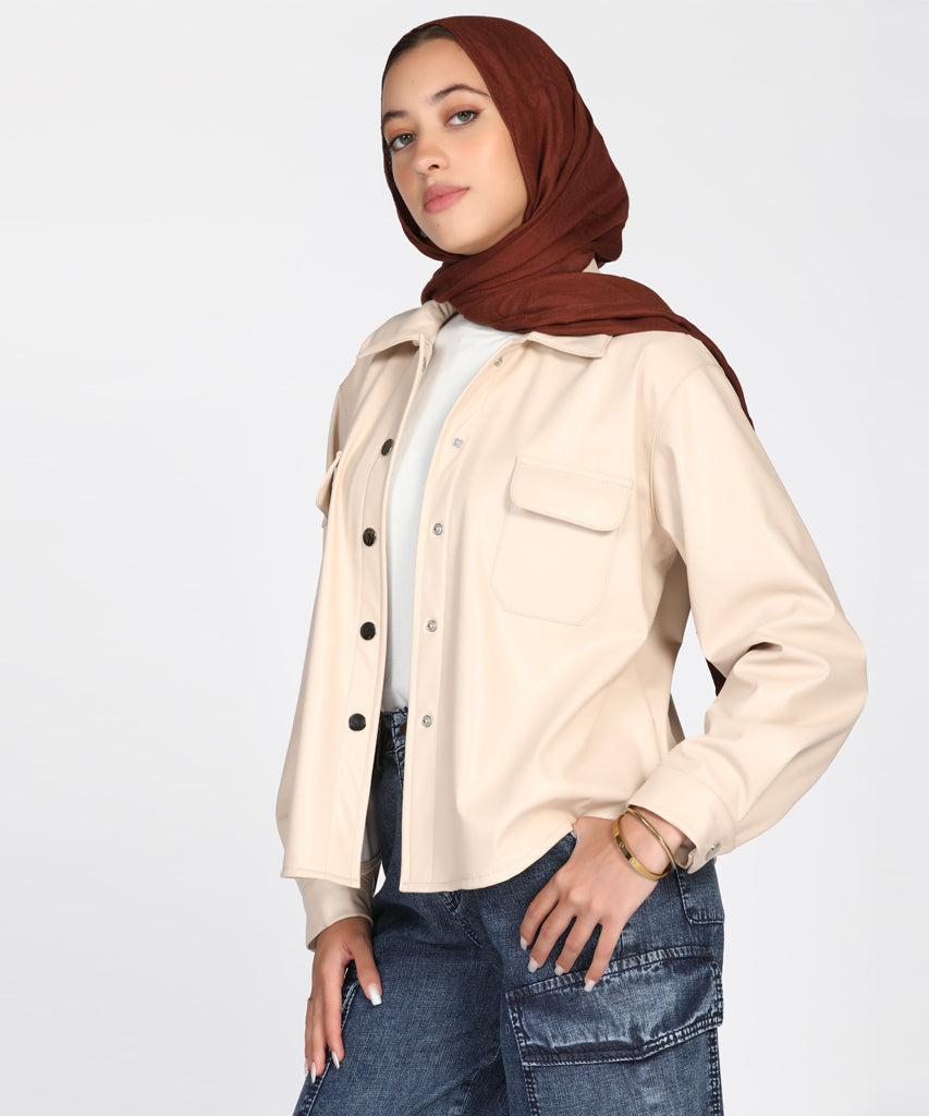 Shirt-Leather-BEIGE