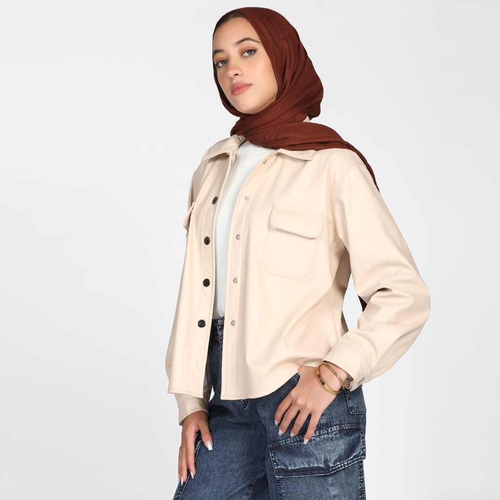 Shirt-Leather-BEIGE