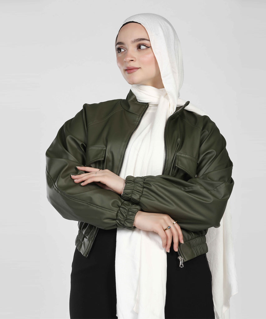 Jacket-Leather-OLIVE