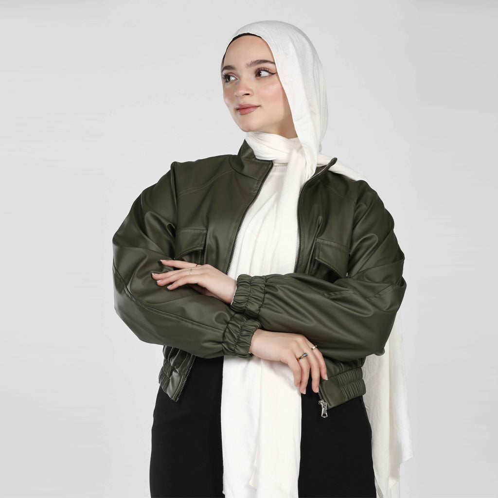 Jacket-Leather-OLIVE