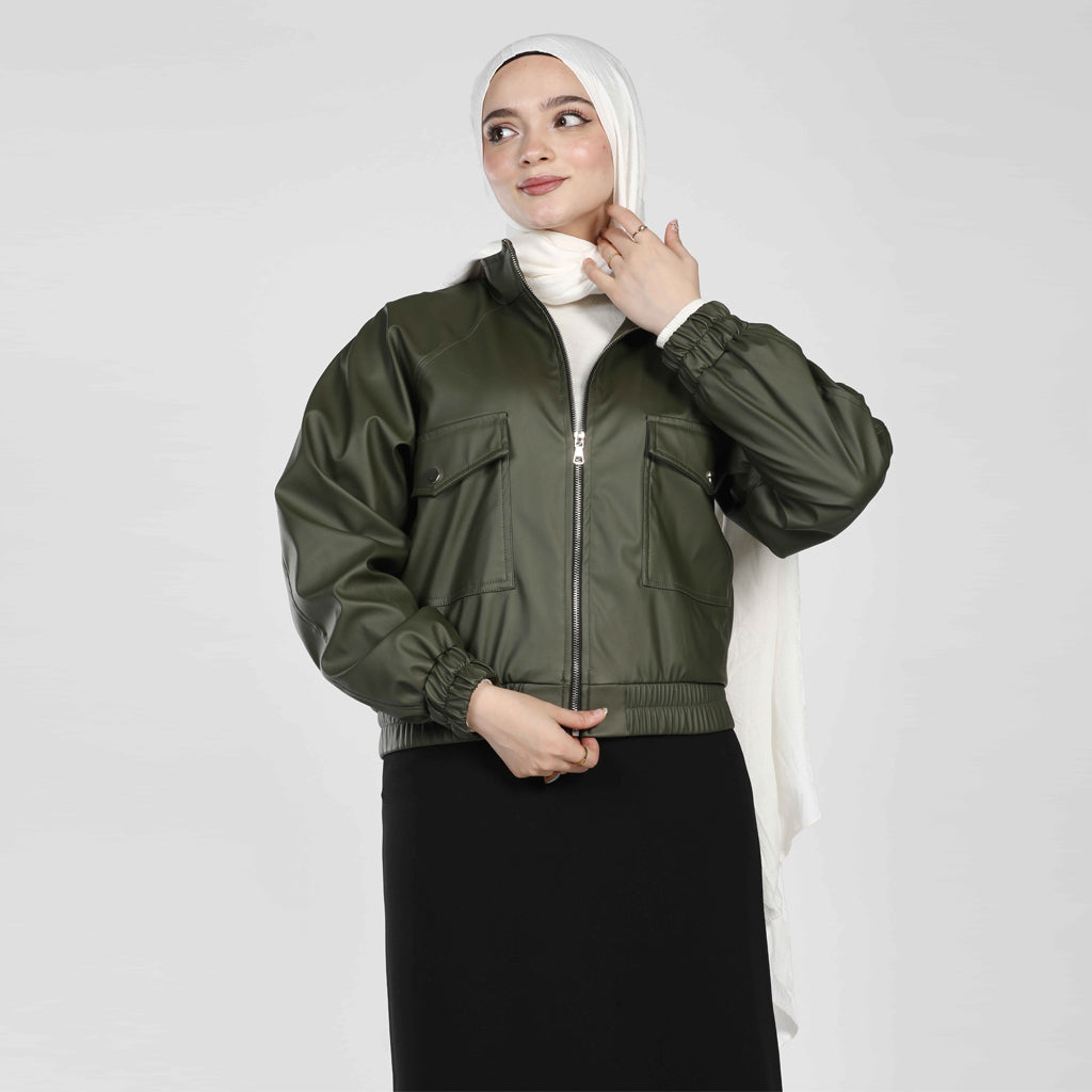 Jacket-Leather-OLIVE