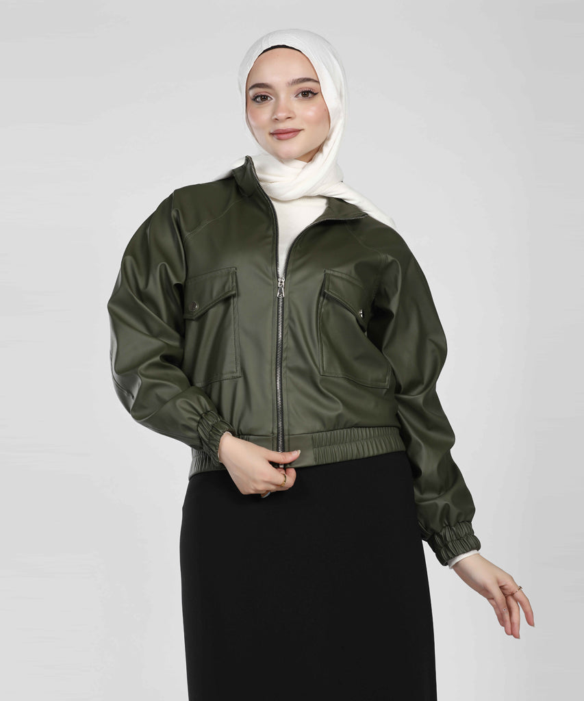 Jacket-Leather-OLIVE