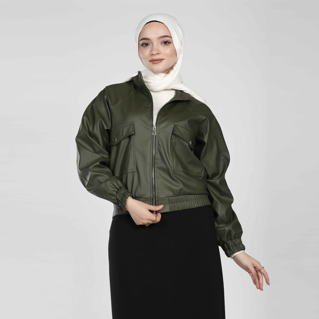 Jacket-Leather-OLIVE