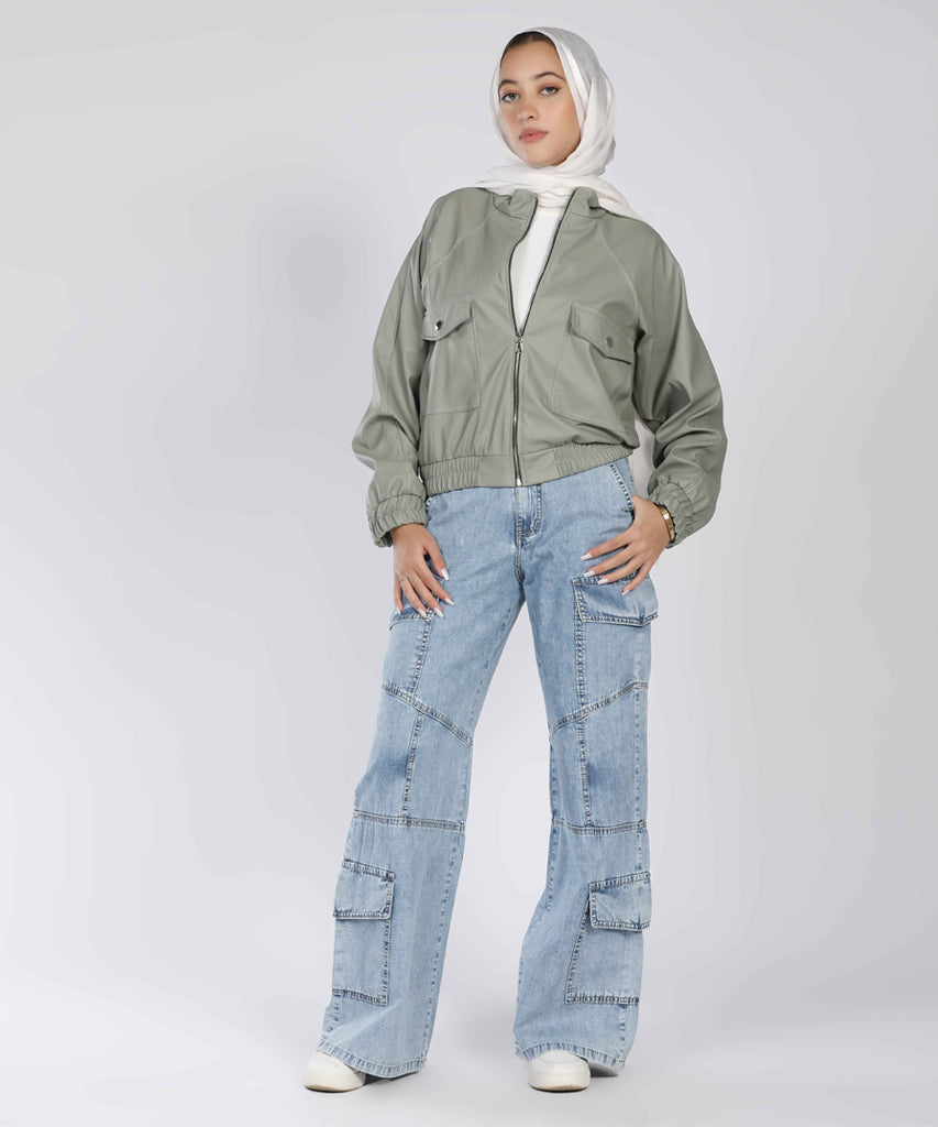 Jacket-Leather-L OLIVE