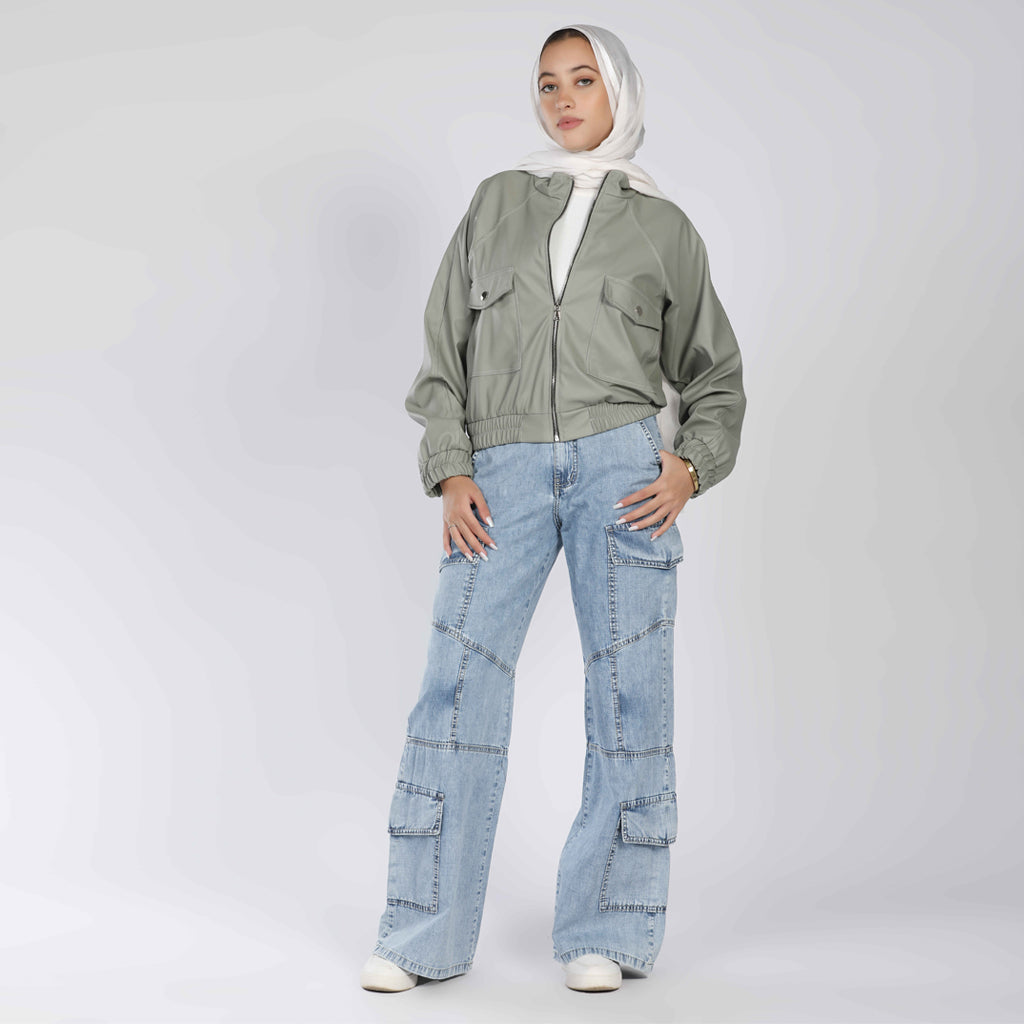 Jacket-Leather-L OLIVE