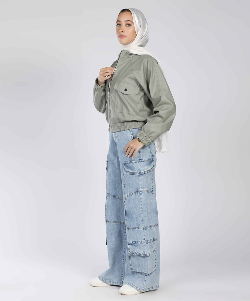 Jacket-Leather-L OLIVE