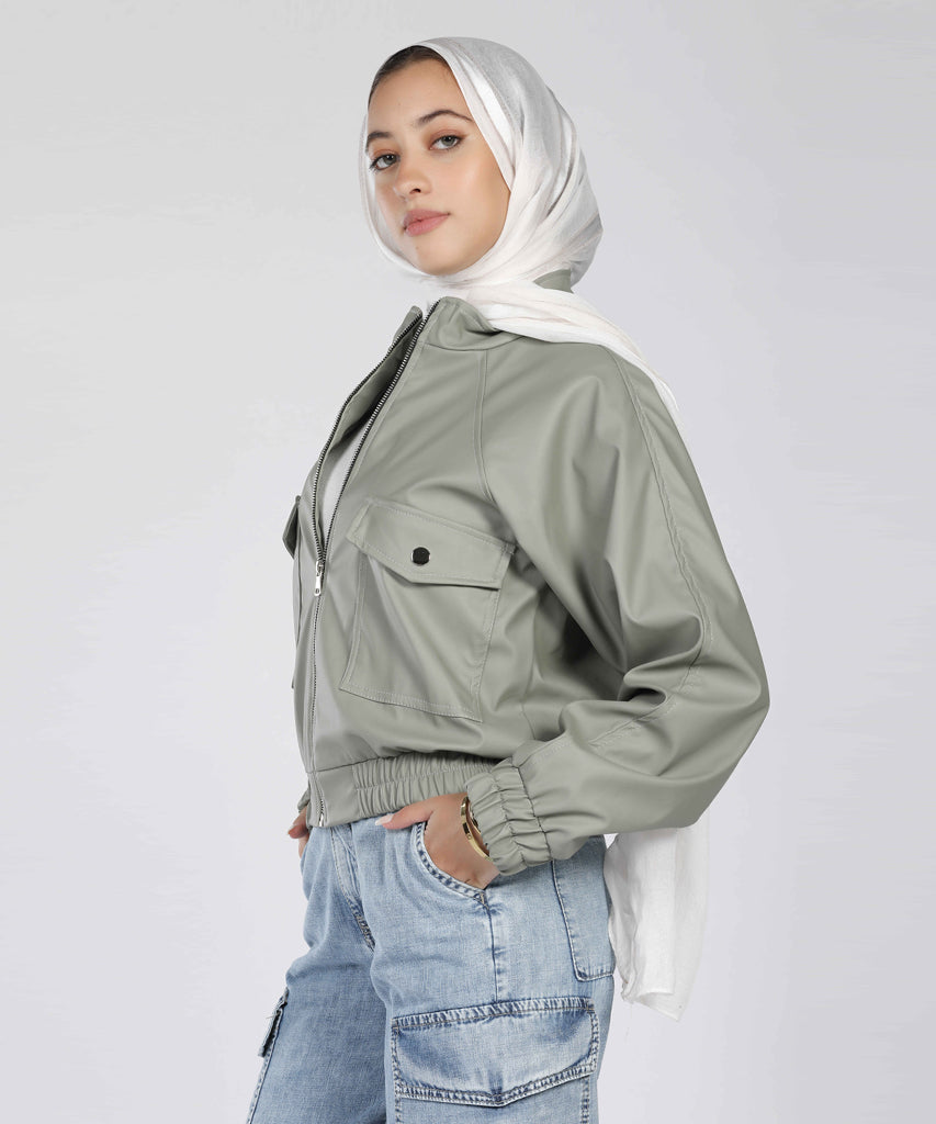 Jacket-Leather-L OLIVE